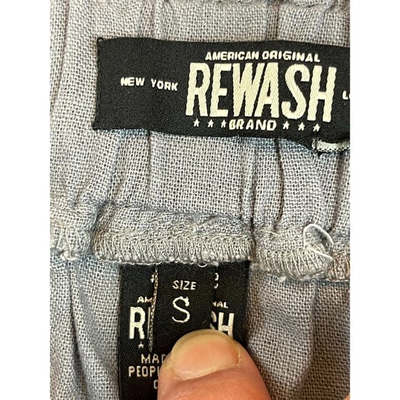 Rewash Women Cut-Off Shorts Mid Rise Front Tie Elastic Waist Gray Size Small - Picture 9 of 9